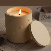 2 Buah/Set Cetakan Silikon Toples Lilin Bentuk Hati Timbul, Cetakan Kerajinan Toples Lilin Aromaterapi Bentuk Silinder Beton Plaster DIY dengan Tutup, untuk Dekorasi Rumah, Dekorasi Ruangan - Cetakan Silikon - View 8