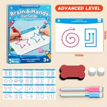Creative Brain Development & Thinking Training For Kids, Improve Focus & Attention, Includes Random Color Chalkboard Eraser & Pen