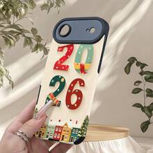 Una funda de teléfono creativa personalizada, elegante y clásica, con un nuevo patrón que presenta elementos navideños de 2026, una funda de estilo retro con alta apariencia, tela de cuero sintético suave, protección integral a prueba de balas, diseño resistente a golpes y caídas, resistente a las manchas y duradera, adecuada para  17/17 Pro/17 Pro Max/17 Air/ 16/16 Pro/16 Pro Max/16 Plus/ 15/15 Pro Max/15 Pro/15 Plus/ 14/14 Pro/14 Plus/14 Pro Max/ 13/13 Pro/13 Pro Max/12/12 Pro/12 Pro Max/11/11 Pro/11 Pro Max/XR/X/XS/XS Max. Es el regalo de cumpleaños perfecto para novias, novios, esposos, esposas, amigos o para uno mismo, innovador y a la moda, adecuado tanto para hombres como para mujeres. - Blanco 2515 - Ver 3