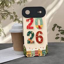 Una funda de teléfono creativa personalizada, elegante y clásica, con un nuevo patrón que presenta elementos navideños de 2026, una funda de estilo retro con alta apariencia, tela de cuero sintético suave, protección integral a prueba de balas, diseño resistente a golpes y caídas, resistente a las manchas y duradera, adecuada para  17/17 Pro/17 Pro Max/17 Air/ 16/16 Pro/16 Pro Max/16 Plus/ 15/15 Pro Max/15 Pro/15 Plus/ 14/14 Pro/14 Plus/14 Pro Max/ 13/13 Pro/13 Pro Max/12/12 Pro/12 Pro Max/11/11 Pro/11 Pro Max/XR/X/XS/XS Max. Es el regalo de cumpleaños perfecto para novias, novios, esposos, esposas, amigos o para uno mismo, innovador y a la moda, adecuado tanto para hombres como para mujeres. - Blanco 2515 - Ver 9