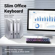 7KEYS 60% 游戏键盘、数字小键盘和鼠标套装。这款迷你游戏键盘拥有 61 个按键，并配备真正的 RGB 背光。适合 PC 游戏玩家、打字员、旅行者和商务用户。便于携带。 - G61黑色-高等版 - 查看 13