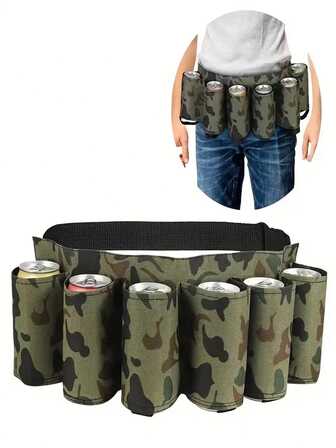 Bälte för 6 burkar med dryckes-/ölhållare, bärkasse för utomhusfester och picknick, rymmer 6 burkar