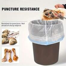 60个/包 45*50厘米 4加仑 加厚黑色抽绳垃圾袋 - 加厚一次性塑料垃圾桶内衬 | 耐用防撕裂垃圾袋，适用于厨房、卧室、浴室、家庭、办公室和户外使用 - 彩色 - 查看 2