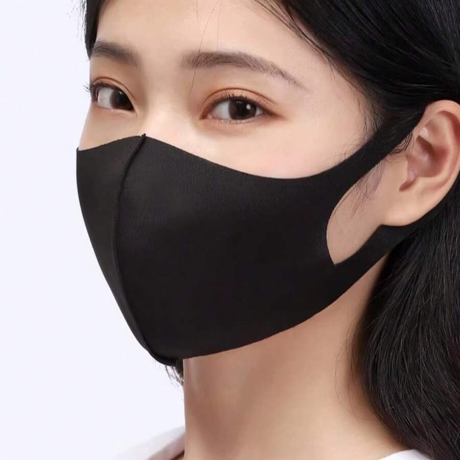 1PC New Breathable Face Mask – Washable Dustproof Face Veil, Ideal For Outdoor Skiing & Cycling, Great For Self-Use & Gifting - 黑色 - 查看 1