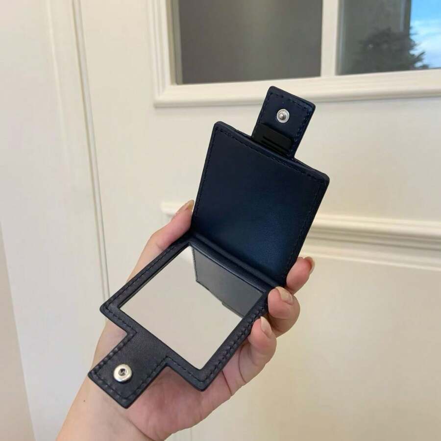 CHANEL Gương trang điểm nhỏ gọn gấp gọn hai mặt có chức năng phóng đại, thiết kế tròn màu đen và vàng, gương du lịch tiện dụng. - màu đen - Xem 1