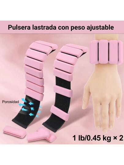 2PCS 1lb Silicone Steel Weight Fitness Wristbands Leg Weights, Ankle Weights, Invisible Swimming/Running Weight Gear, Wrist Weights