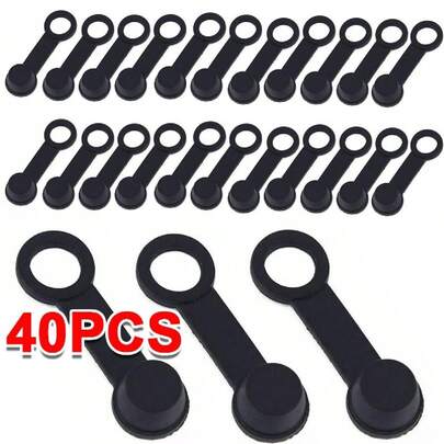 40pcs Black Rubber Motorcycle Car ATV Caravan Brake Bleed Nipple Grease Cap Dust Cover, 3.1cm Length, 8mm Bleed Screw Applications, Replacement Part, Fits All Bikes