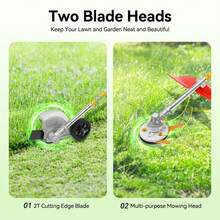 43cc Gas Powered  Wacker 2-Stroke Brush Cutter With 2 Interchangeable Heads For Lawn, Field, Orchard Trimming - Multicolor - View 3