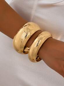 Women's Fashion Simple Pattern Exaggerated Bracelet Set (No Gift Box)