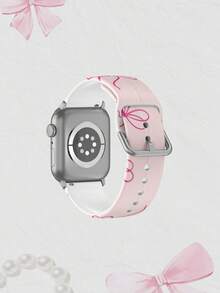 1条柔软弹性透气褶皱蝴蝶结替换表带，兼容三星、荣耀智能手表，尺寸可选38mm、40mm、41mm、42mm、46mm、45mm、44mm、49mm；艺术时尚休闲多色硅胶表带，兼容 Ultra SE/11/10/9/8/7/6/5/4/3/2/1 - 彩色 - 查看 2