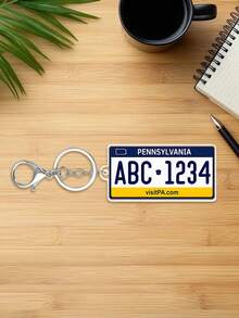 Customized Personalized USA State License Plate Replica Keyring Keychain,Customize Text,72 Styles,Personalized Acrylic Keychain USA State License Plate Replica Keyring Custom Car Accessory 50 States - Multicolor - View 52