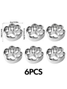 1pc/6pcs Stainless Steel Bear Paw Shaped Cookie Cutter, Baking Mold For Cookies, Fondant, Biscuits - Multicolor - View 13