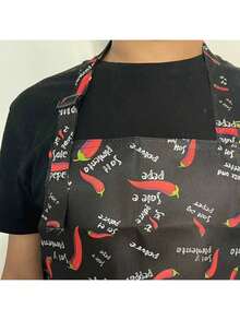 1pc Linen Fruit & Vegetable Apron, Personalized Chef/Cooking Apron With Portrait, Pet Photo, Unisex Design, Adjustable Adult Apron, Striped Restaurant Chef Apron, Outdoor Camping, Picnic, Unique Gift For Mom, Dad, Couples (Patterns Are Cut-Out, Patterns May Vary Slightly/Random Pattern, Random Buckle Style) - Multicolor - View 10