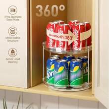 2 Tier Lazy Susan Turntable Organizer 9.25'' Rotating Spice Rack Organization For Cabinet, Kitchen, Pantry, Countertop, Bathroom, Vanity, Medicine Cabinet Organizer, Clear - lucency-2 floors - 查看 2