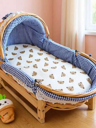 1pc Baby Cradle Mattress Pad, Soft Plush Cushion, Reversible And Machine Washable