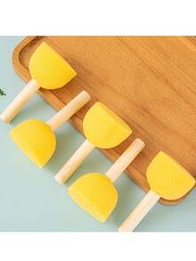 Pincel de espuma con mango de madera, pincel de esponja con cabeza de seta para pintura DIY de estudiantes, sello de esponja, pincel de arte de graffiti de pigmento