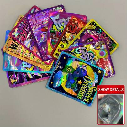 100 Resealable Polyester Film Bags - With Bright Cartoon Designs, Waterproof And Odor-Proof, Handicrafts, Party Small Gifts And Gift Wrapping