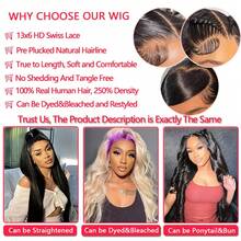 KGIFH 40 Inch 250 Density Highlight Ombre 13x6 Lace Front Wigs Human Hair Pre Plucked Burgundy 99J 13x6 Body Wave Lace Frontal Wigs Human Hair 250% Density Glueless Human Hair Wig Chocolate Brown Colored Honey Blonde Lace Front Wig Human Hair For Women With Baby Hair - Natural Black - View 7