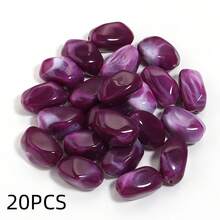 20pcs Asymmetrical Oval Acrylic Beads, Tie-Dye Colorful Mixed Beads, Vintage Brown Jewelry Making DIY Spacer Beads For Necklace, Earrings, Crafts, Phone Charms, Keychains, Accessories - Irregular Oval - View 18