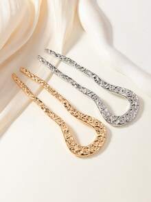 1 szt./2 szt./3 szt. Elegancka, vintage'owa, francuska spinka do włosów - pojedyncza, stopowa, w kształcie litery U, metalowa, złota spinka do koków, obrotowy spinacz do włosów do wszystkich rodzajów włosów, jednolity kolor, łatwy w użyciu dodatek do upięć, odpowiedni dla osób w wieku 14+, grzebienie do włosów, grzebień do bocznych części włosów, akcesoria szkolne, ślubne, akcesoria do włosów