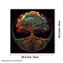 1pc Enchanting Vintage Tree Of Life Design Tarot Tablecloth With Tarot Bag - Vibrant Polyester Altar Mat With Celestial & Floral Design For Tarot Reading, Witchcraft & Astrology, Tarot Tablecloth Boho Playmat Cloth Home Decor - White - View 6