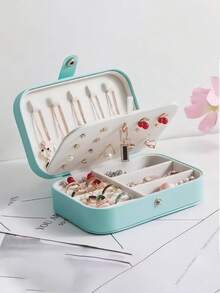1pc Large Capacity Jewelry Box, Can Store Necklaces, Earrings, Rings And Other Accessories, White Minimalist Compartment Design, Anti-Dust And Anti-Oxidation, Compact And Portable Jewelry Organizer Box, Suitable For Storing Earrings, Necklaces, Rings, Lipsticks, Watches, Ideal Gift For Women, Girlfriends, Friends, Christmas, Halloween, New Year,Room Decor - Multicolor - View 16