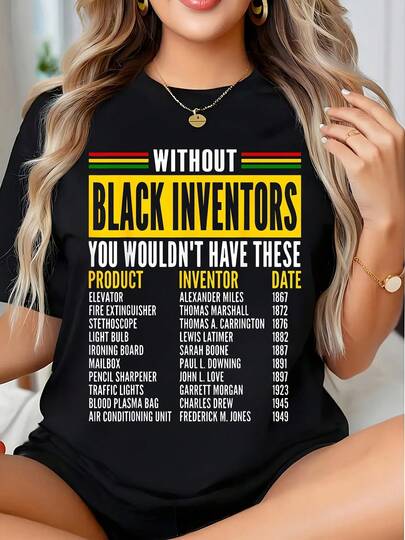 Without Black Inventors You Wouldnt Have These Products List Shirt For Women And Men Celebrating African American History And Innovation, 220g