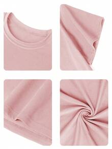 Tween Girls' Capybara Print Crew Neck T-Shirt, Summer Top - Pink - View 5