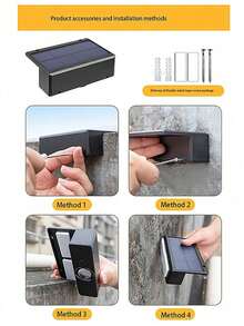 4/2/1个户外太阳能灯，IP65防水，户外太阳能壁灯，装饰太阳能花园灯，暖白光，LED户外壁灯，太阳能围栏灯，阳台装饰太阳能灯