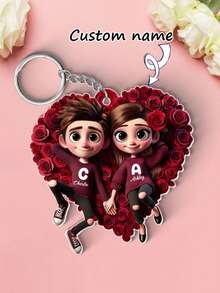 A-rose Couple Keychain