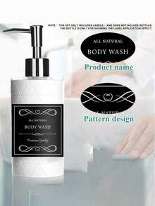 6/12pcs/Set Hand Soap And Dish Soap Bottle Stickers Artistic Font Style Decorations Label Sticker Shampoo Label Stick Firmly Waterproof Sticker Home For Bottle Bathroom Storage Label Stickers - Multicolor - View 10