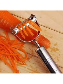 Stainless Steel 4-In-1 Multi-Functional Fruit And Vegetable Peeler - High-Efficiency Cutting, Slicing, And Grating Tool With Tongs. - Bạc - Xem 3