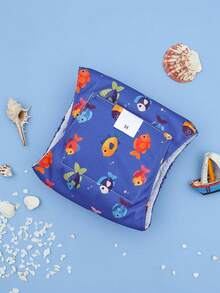 1件卡通印花可水洗可重复使用男狗尿布腹带 - 彩色 - 查看 46