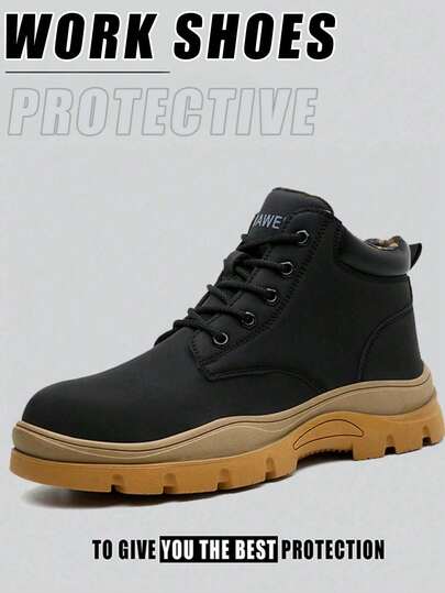 Botas con puntera de acero para hombres con función anti-aplastamiento y anti-perforación, botas de trabajo de estilo elegante para mujer de caña alta adecuadas para uso durante todo el año o como botas de trabajo para exteriores y senderismo. Zapatos de trabajo para protección del pie en construcción industrial, exterior, jardín y sitio de trabajo. Botas de trabajo cómodas, transpirables y de suela blanda, zapatos para senderismo y aventura al aire libre.