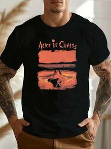 Men T-Shirts - 黑色 - 查看 1