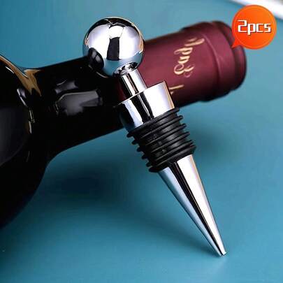 2pcs Reusable Silicone Wine Bottle Stoppers, Beverage Preserver, Suitable For Gifts, Bars, Holiday Parties, Weddings