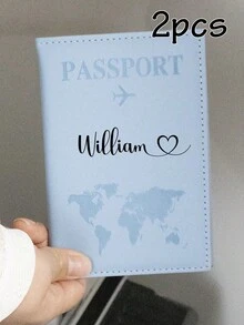1件/2件客製化旅行護照套，可刻名字，個性化皮革護照套，適合女性的旅行必需品 - 彩色 - 查看 10