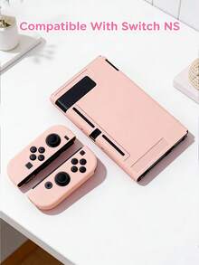 1个粉色图案保护壳，适用于Switch2/Switch NS/Switch OLED/Switch Lite，兼容Switch游戏机的配件，保护您的游戏设备，送给Switch玩家的最佳礼物 - 彩色 - 查看 5