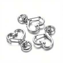 40pcs Heart-Shaped Keychains Made Of Zinc Alloy With A Golden Finish, Heart-Shaped Pendant DIY Keychain Making Accessories