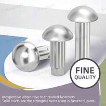 Swpeet Kit de Surtido de Remaches Moleteados Sólidos de Cobre Rojo de 170Pcs M2 M2.5 M3 M4 *6mm 8mm 10mm, Remaches Moleteados Semiredondos Sólidos para Reparación de Barcos, Aviones, Fabricación de - Aluminio - N1 - Ver 6