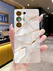 1pc Marble Texture Pattern Anti-Fingerprint Transparent TPU Soft Phone Case With Camera Lens Protection, Compatible With Apple, Nothing, Pixel, INFINIX, Redmi - Multicolor - View 2