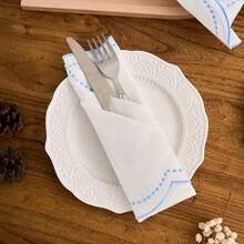 1/2/4pcs Minimalist Linen Coasters, Suitable For Cafe, Party, Restaurant, Embroidered Placemats - Multicolor - View 4