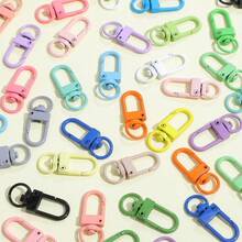 30/50pcs Colorful Zinc Alloy Small Buckle Keychain, DIY Spray Paint Keychain, U-Shaped Spring Clasp Metal Hanging Buckle Jewelry Accessories - Multicolor - View 9