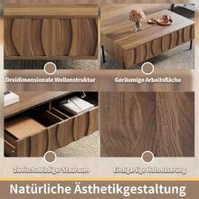 Modern Retro-Style Coffee Table, Living Room Furniture. Dimensions: 105 Cm (Length) X 55 Cm (Width) X 41 Cm (Height). - Black - View 9