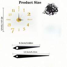 16"/36"/47" Modern Design Large Wall Clock, 3D/2D DIY Quartz Clock, Fashion Watch, Acrylic Mirror Sticker, Home Decor For Living Room, Office, Gift, Birthday, Graduation, Bedroom, Dorm, Back To School, School Decoration, Study Supplies - Gold - View 11