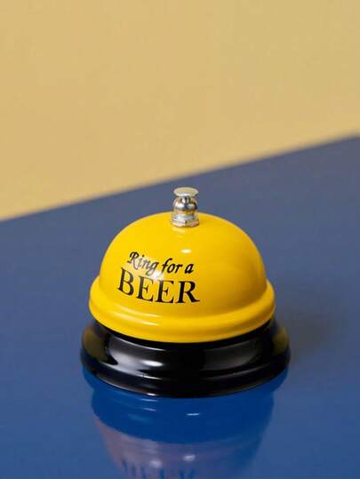 1pc Cartoon Metal Handheld Service Bell, Yellow/Pink/Coffee Color Options, Random Letter, Suitable For Restaurant, Reception, Pet Training, Games, Teacher, Lunch, Bar Or Hotel, Best Gift For Birthday And Graduation