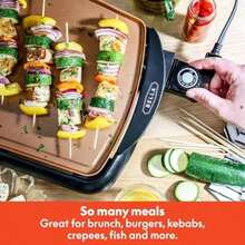 BELLA - Plancha de cerámica de cobre TI, revestimiento antiadherente Healthy- para limpieza sin complicaciones, gran superficie de cocción sumergible, 10 x 16 pulgadas, cobre/negro(Cobre 10 x 20") - Multicolor - Ver 3