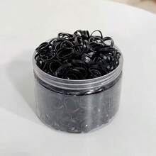 Conjunto com 500/300 unidades de elásticos de cabelo descartáveis, elásticos de cabelo em lata que não danificam os fios, elásticos de cabelo transparentes e simples, prendedores de rabo de cavalo, elásticos de cabelo, elásticos de borracha para cabelo, scrunchies, cordas de cabelo. - Claro - Ver 5