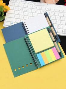 Customized Text And Personalized Design Pocket Notebook & Memo Pad Set, Suitable For Work, Home Messages, Study Marking, Index Bookmarks, Office & School Supplies, Stationery Prizes, Back To School Gifts - Multicolor - View 5