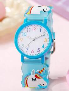 1pc/Set Colorful Cute Cartoon Unicorn Silicone Watch, Great For Year-End Promotion, Social Media Trending, Holiday Gift - Multicolor - View 5